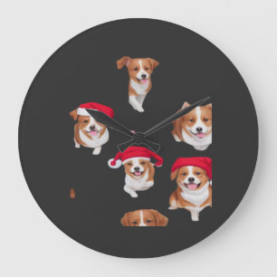 funny patterns christmas yule yuletide Classic T-S Large Clock