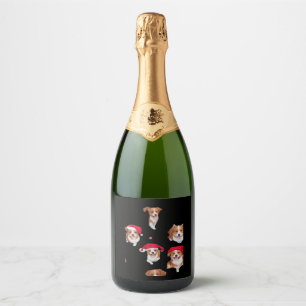 funny patterns christmas yule yuletide Classic T-S Sparkling Wine Label