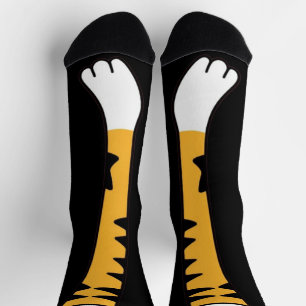 Funny paw cat tiger leg Feet Socks Knee Animal 