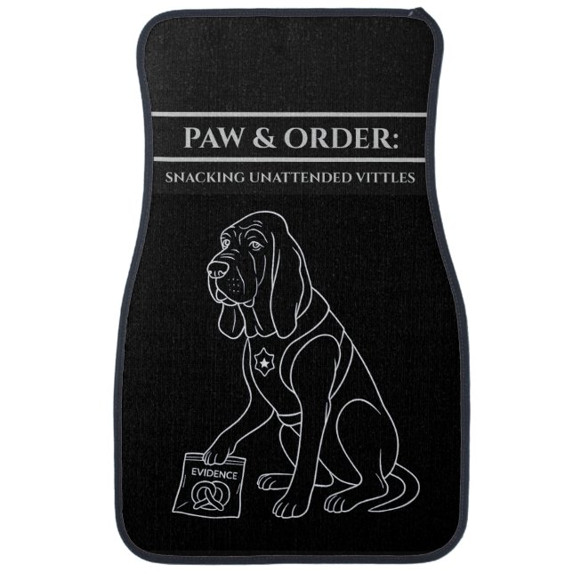 Funny Paw & Order: SUV Cute Bloodhound Car Mats (Front)
