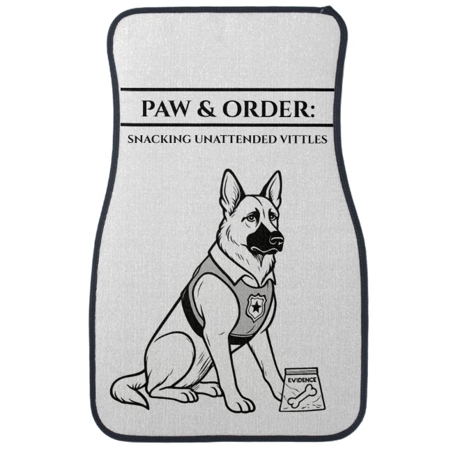 Funny Paw & Order: SUV German Shepherd Car Mats (Front)
