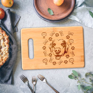 Funny Paws Treats Labrador Family Name Monogram Engraved Cutting Board