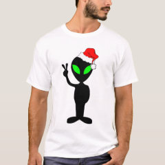 Funny peace alien santa T-Shirt