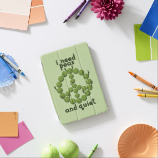 Funny Peace and Quiet Design with Green Peas iPad Mini Cover
