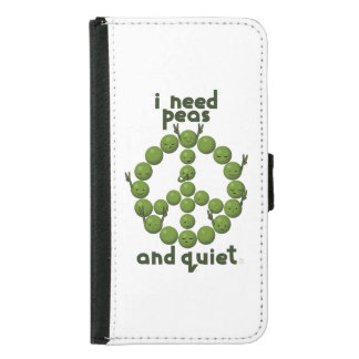 Funny Peace and Quiet Design with Green Peas Samsung Galaxy S5 Wallet Case