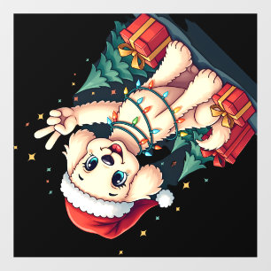 Funny Peace Hand Poodle Christmas Lights Womens Me Wall Decal