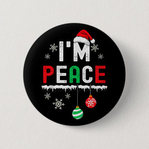Funny Peace I Come In Peace Christmas Couple Match Button