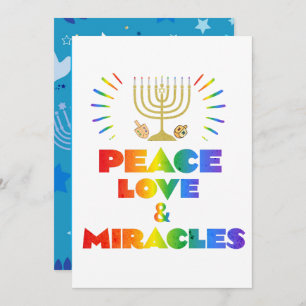 Funny peace love and miracle Hanukkah Invitation