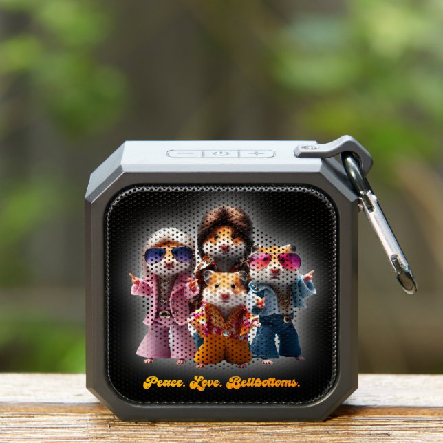 Funny Peace. Love. Bellbottoms. Hamster Supergroup Bluetooth Speaker (Insitu(Outdoor))