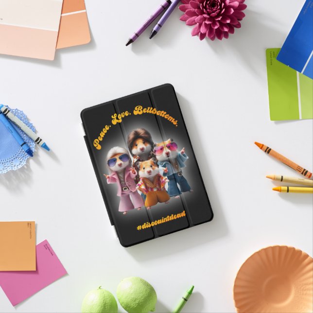 Funny Peace. Love. Bellbottoms. Hamster Supergroup iPad Mini Cover (In Situ)