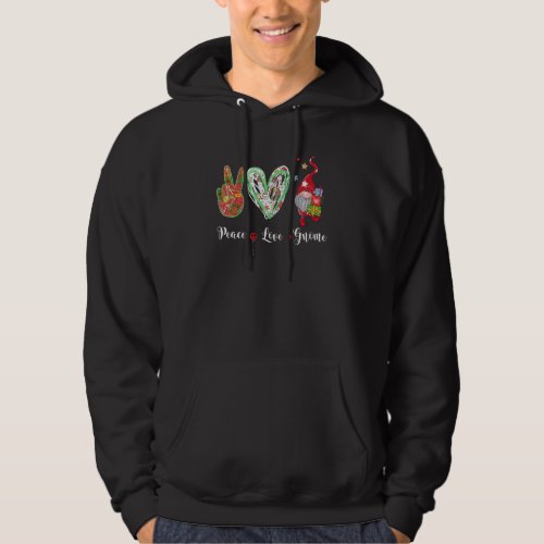 Funny Peace Love Gnome Christmas Matching Family P Hoodie