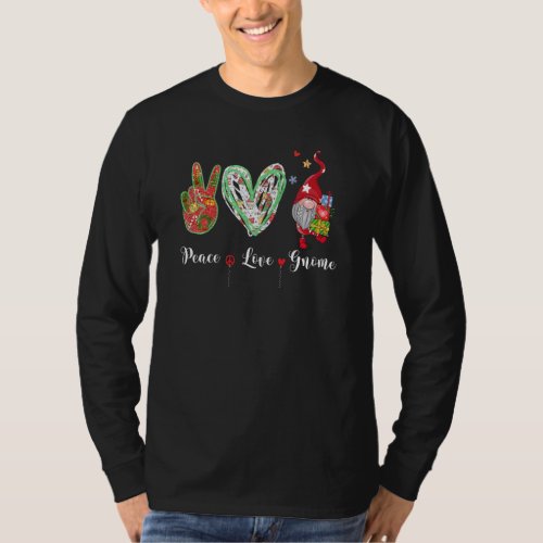 Funny Peace Love Gnome Christmas Matching Family P T_Shirt