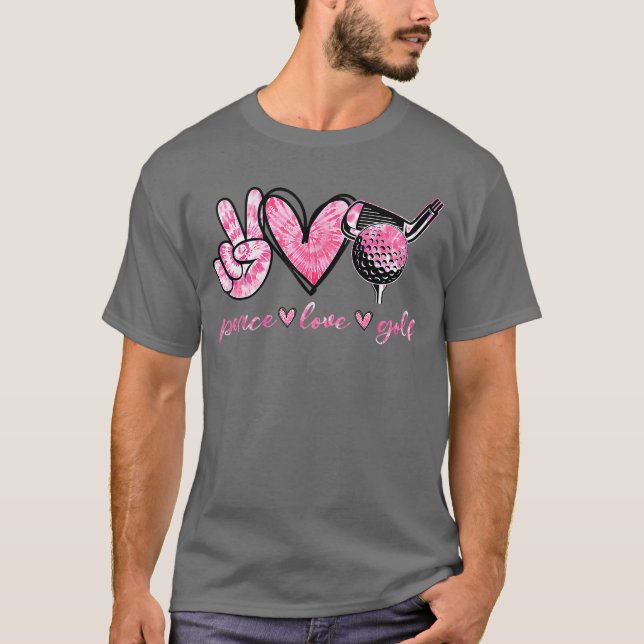 Funny Peace Love Golf Player Sport Lovers boy frie T-Shirt (Front)