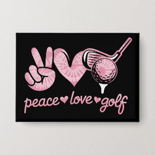 Funny Peace Love Golf Player Sport Lovers  Button