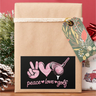 Funny Peace Love Golf Player Sport Lovers  Rectangular Sticker