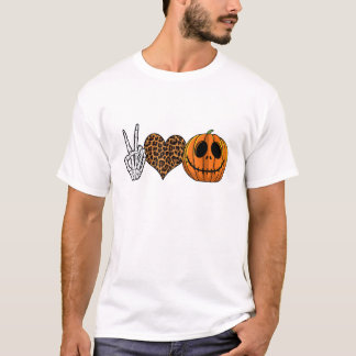 Funny Peace Love Halloween T-Shirt