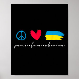 Funny Peace Love Ukraine Ukrainian Flag Lover Supp Poster