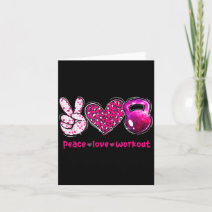 Funny Peace Love Workout Gym Lifting Gymer Valenti Card