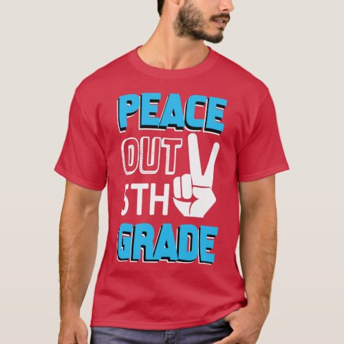 Funny Peace Out 5th Grade First Last Day of School T_Shirt