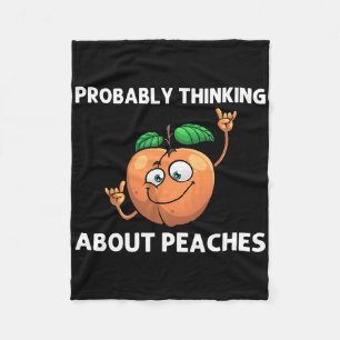 Funny Peach For Men Women Dancing Peach Fruit Love Fleece Blanket