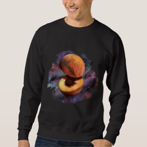 Funny Peach Mars Planet Cut Out Astronomy Space Sc Sweatshirt