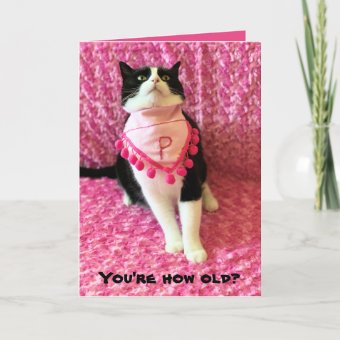 Funny Peaches the Tuxedo Cat Birthday Card | Zazzle