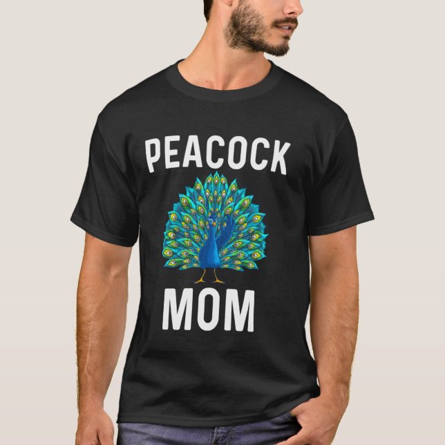 Funny Peacock For Mom Women Peafowl Bird Feather T-Shirt (Front)