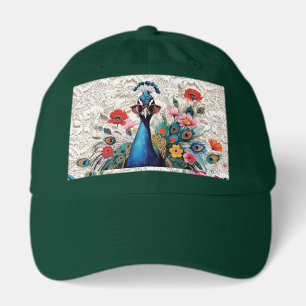 Funny Peacock Wearing Sunglasses Floral Lace Hat