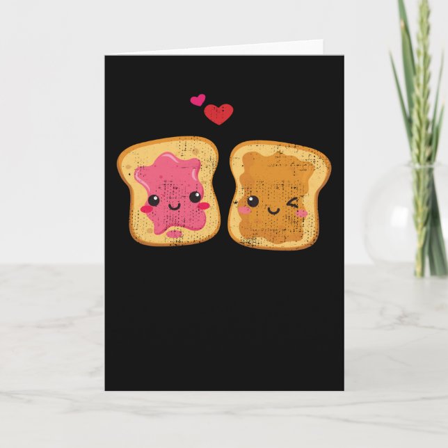Funny Peanut Butter And Jelly Couple Kawaii Card (Front)