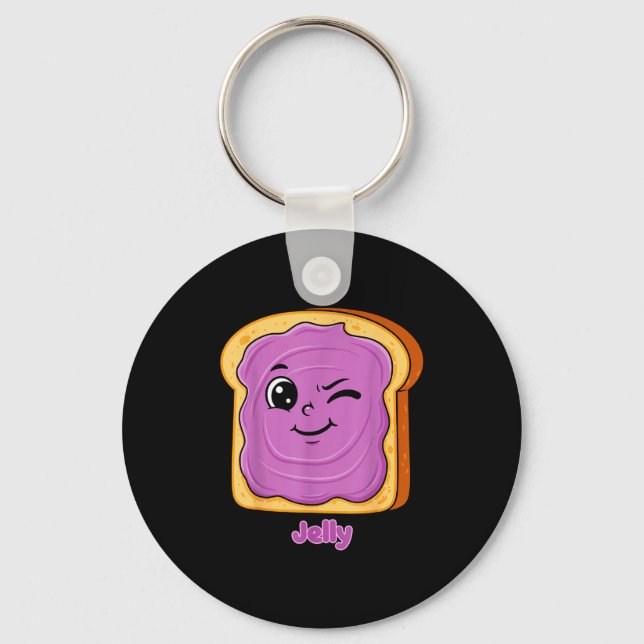 Funny Peanut Butter-jelly Friends Cute Food Matchi Keychain (Front)