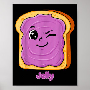 Funny Peanut Butter-jelly Friends Cute Food Matchi Poster