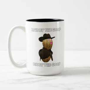 Funny Peanut Humor Saying Live By The Goop Die By Two-Tone Coffee Mug
