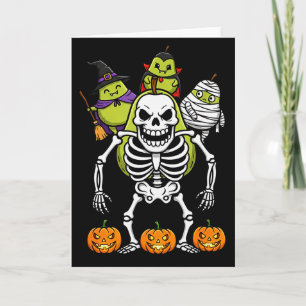 Funny Pear Skeleton Mummy Witch Halloween Kids Men Card