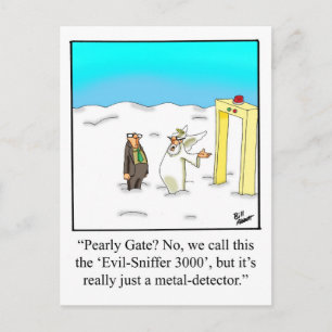 Funny Pearly Gates Humor Postcard