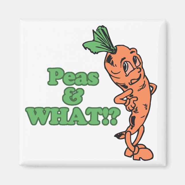 funny peas and what worried carrot magnet (Front)