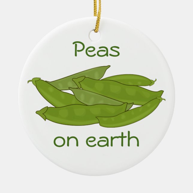 Funny Peas Christmas Ornament Peas on Earth Custom (Front)