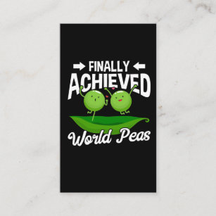 Funny Peas Pun World Peace Veggie Humor Business Card
