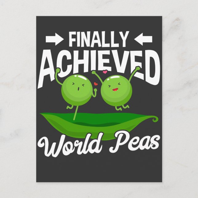 Funny Peas Pun World Peace Veggie Humor Postcard (Front)