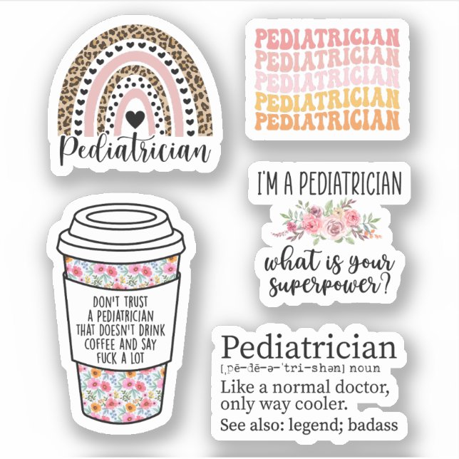 Funny Pediatrician Pack Sticker (Front)