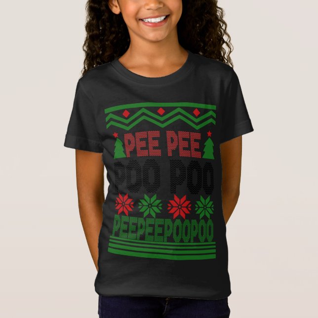 Funny Pee Pee Poo Poo Ugly Christmas Sweater Sweat (Front)