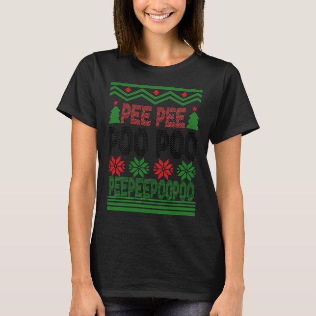 Funny Pee Pee Poo Poo Ugly Christmas Sweater Sweat (Front)