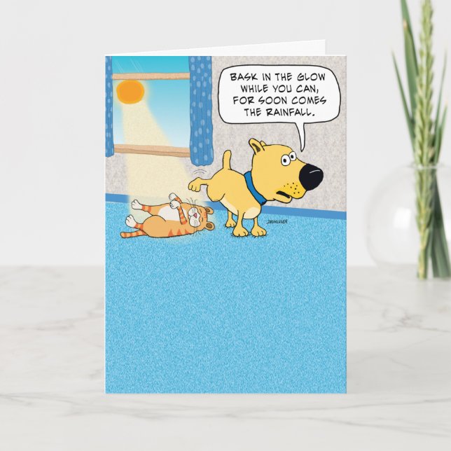Funny Peeing Dog Birthday Card (Front)