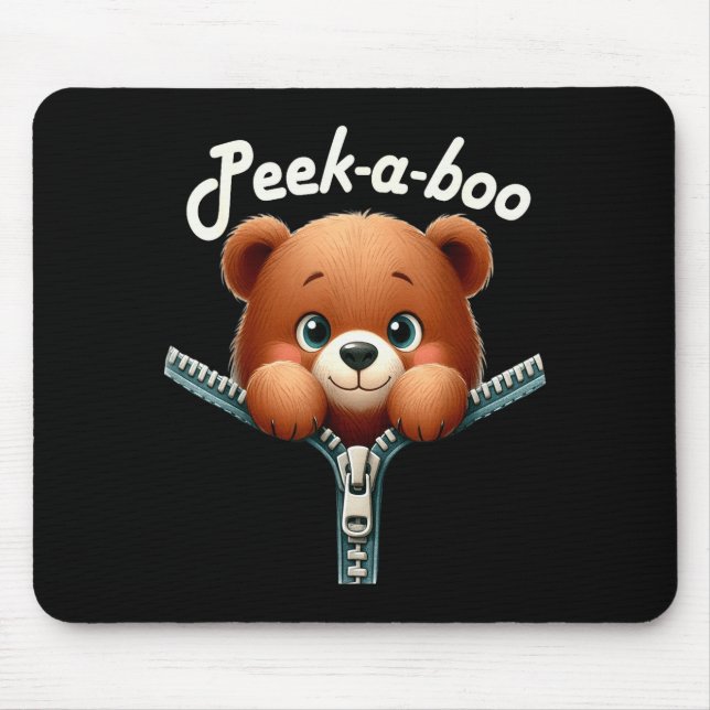 Funny - Peek-a-boo - Bear  Mouse Pad (Front)
