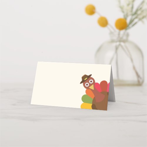 Funny  Peek_a_Boo Thanksgiving Turkey Place Card