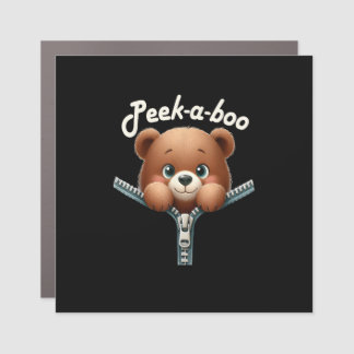 Funny - Peekabo - Bear Car Magnet