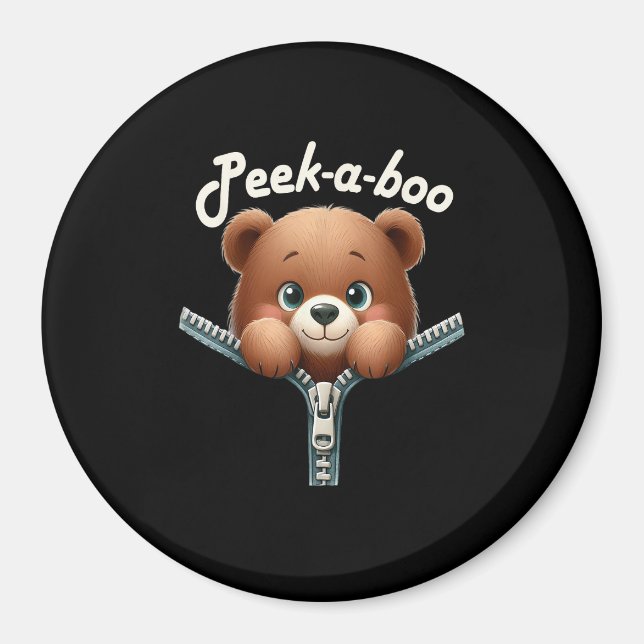 Funny - Peekabo - Bear Magnet (Front)