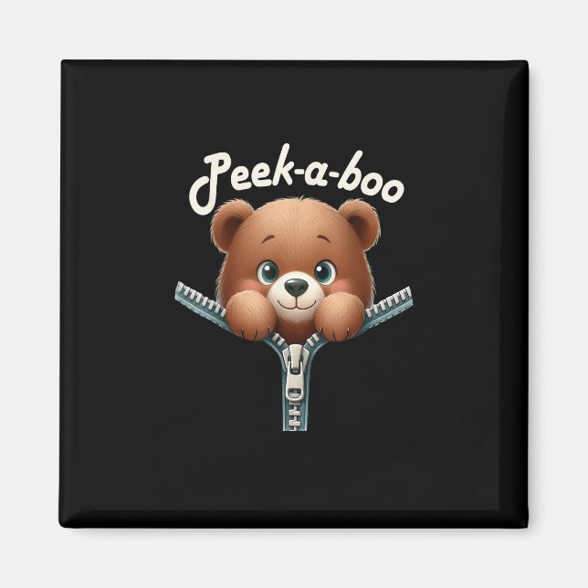 Funny - Peekabo - Bear Magnet (Front)
