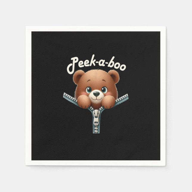 Funny - Peekabo - Bear Napkins (Front)