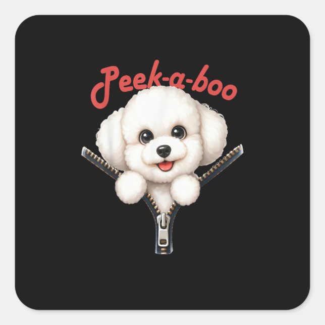 Funny - Peekaboo Halloween Square Sticker (Front)