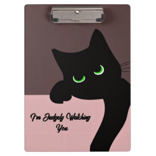Funny Peeking Black Cat Custom Aesthetic Clipboard